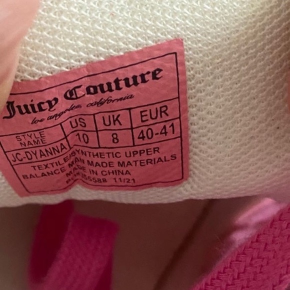 Juicy Couture Sneakers size 10 PINK Mesh & PVC Clear LOGO NWT! - Picture 8 of 8